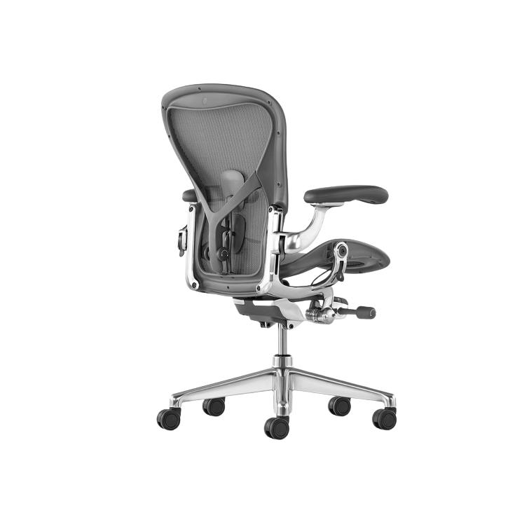Ghế Công Thái Học Herman Miller Aeron (Size B - Chân Nhôm - Graphite - Mới, Full box, Nhập khẩu)