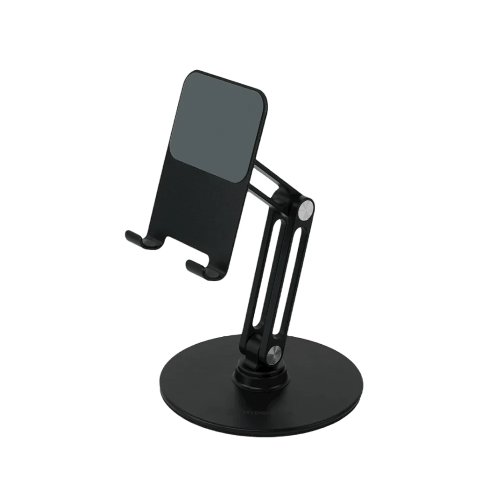 Giá đỡ điện thoại/tablet đế xoay 360 độ HyperWork T3 (Black - Mới, Full box, Chính hãng)