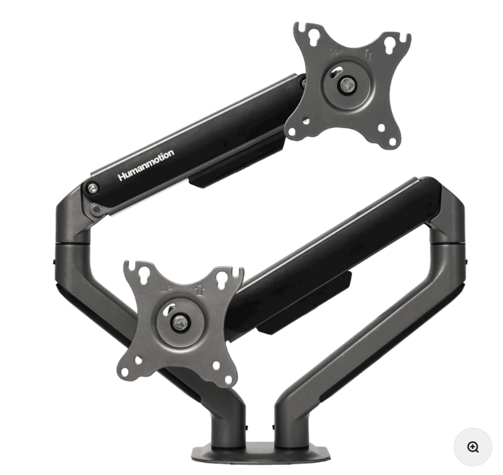 Arm màn hình đôi Human Motion T6 Pro - Dual (Đen - Mới, Full box, Chính hãng)