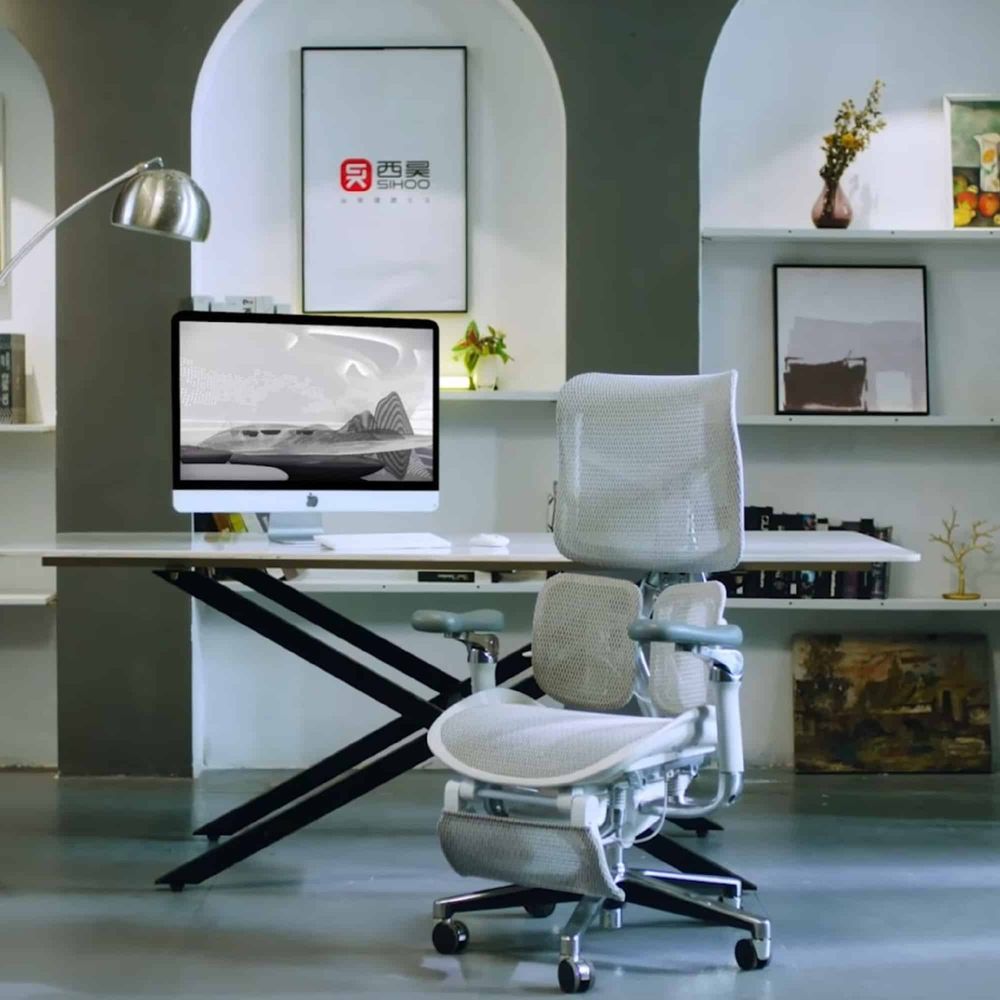 Ghế Công Thái Học Sihoo AU - Doro S300 (White - Grey - Mới, Full box, Chính hãng)