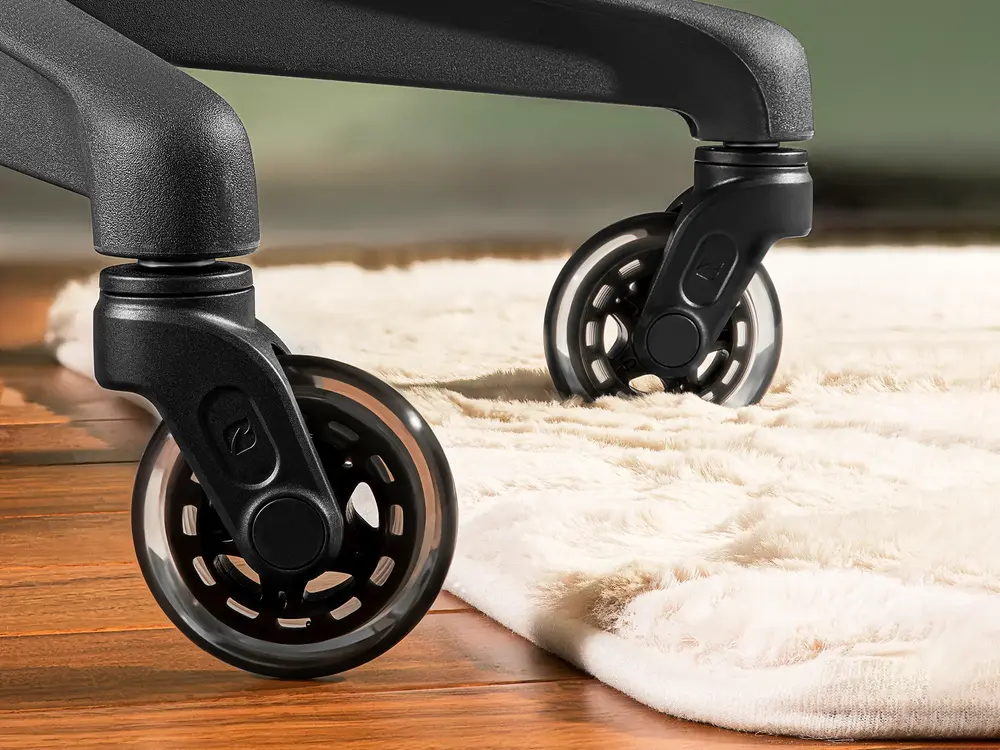 Heli - Bánh xe chống xước sàn, êm ái cho Ghế Công thái học (5 cái) (Black - Mới, Full box, Chính hãng) (WheelHeli01)