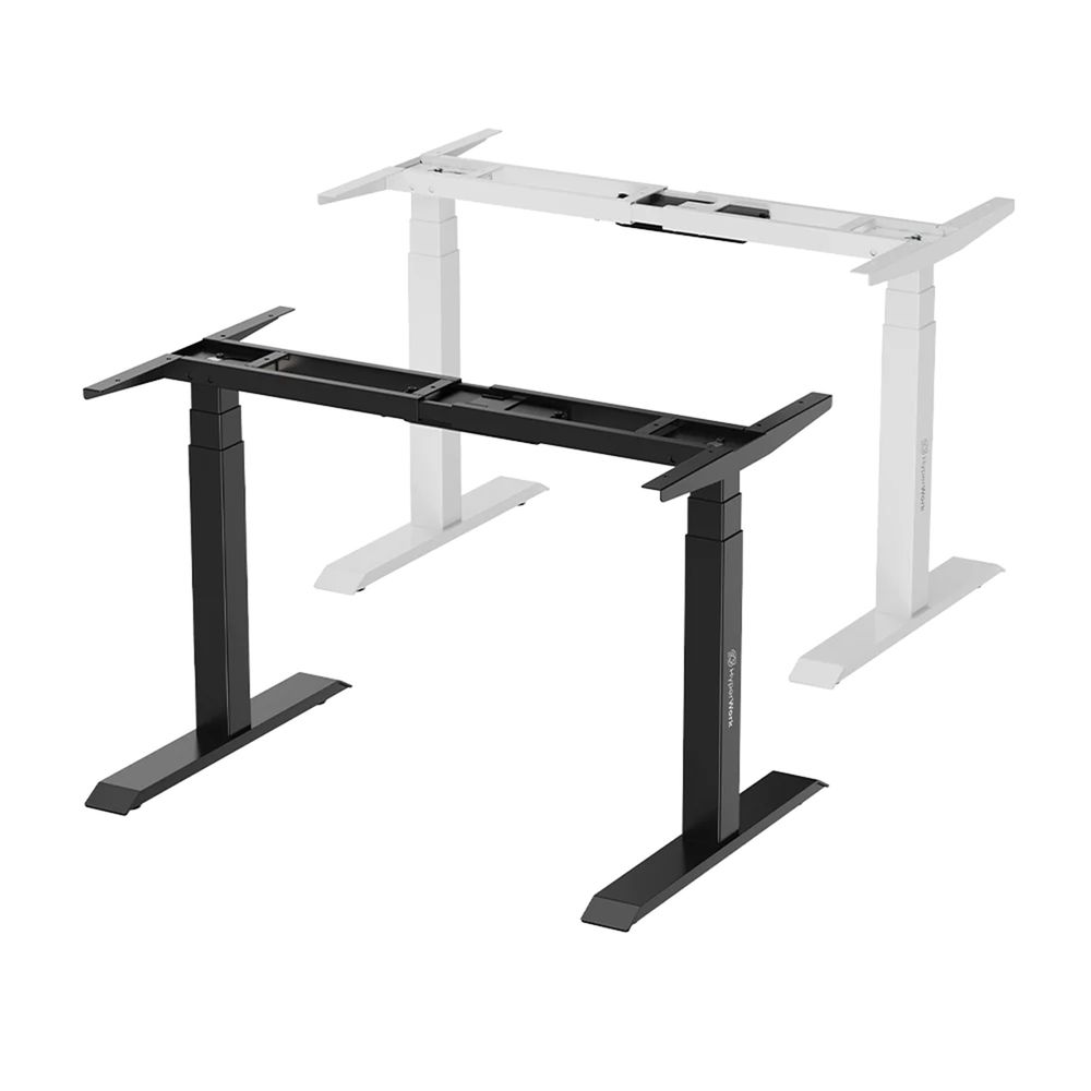 Bàn làm việc nâng hạ HyperWork ATLAS (Mặt Bàn Đen - 160x75x2.5cm - Khung đen - Mới, Full box, Chính hãng)