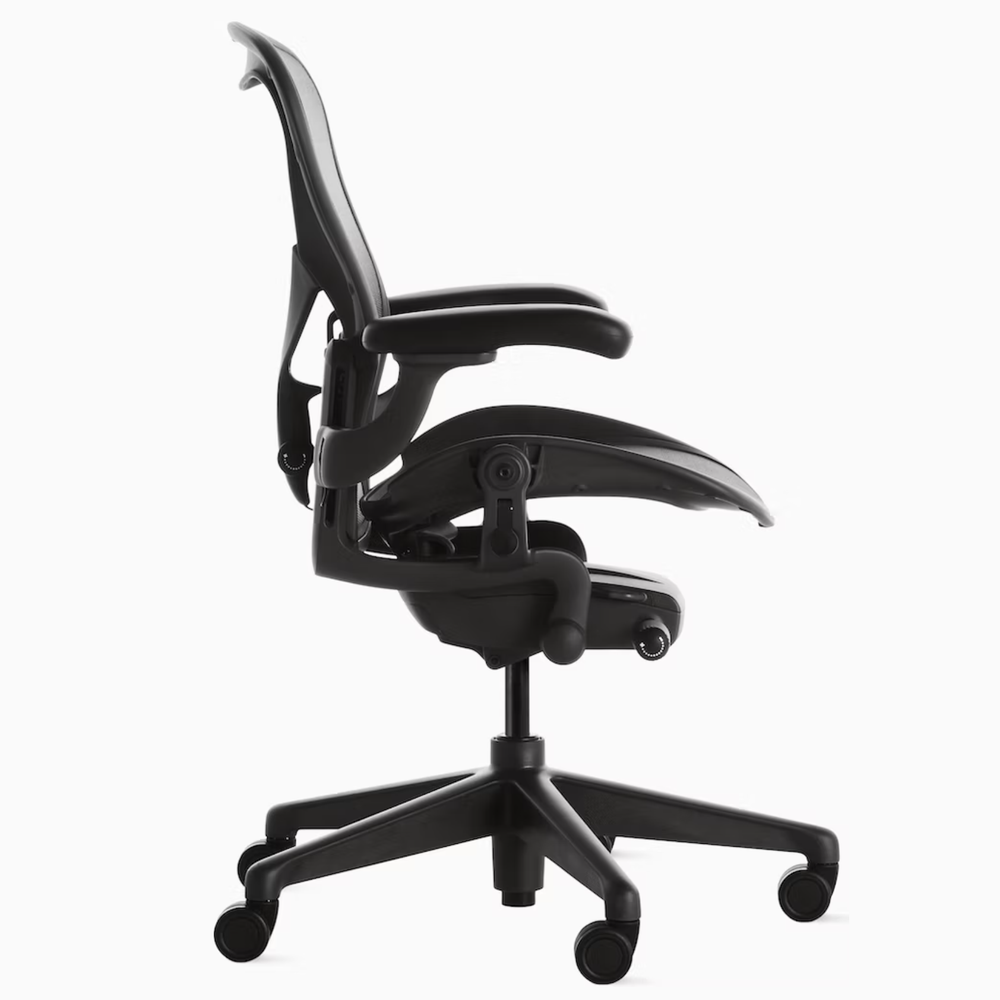 Ghế Công Thái Học Herman Miller Aeron (Size B - Chân nhựa - Graphite - Mới, Full box, Nhập khẩu)