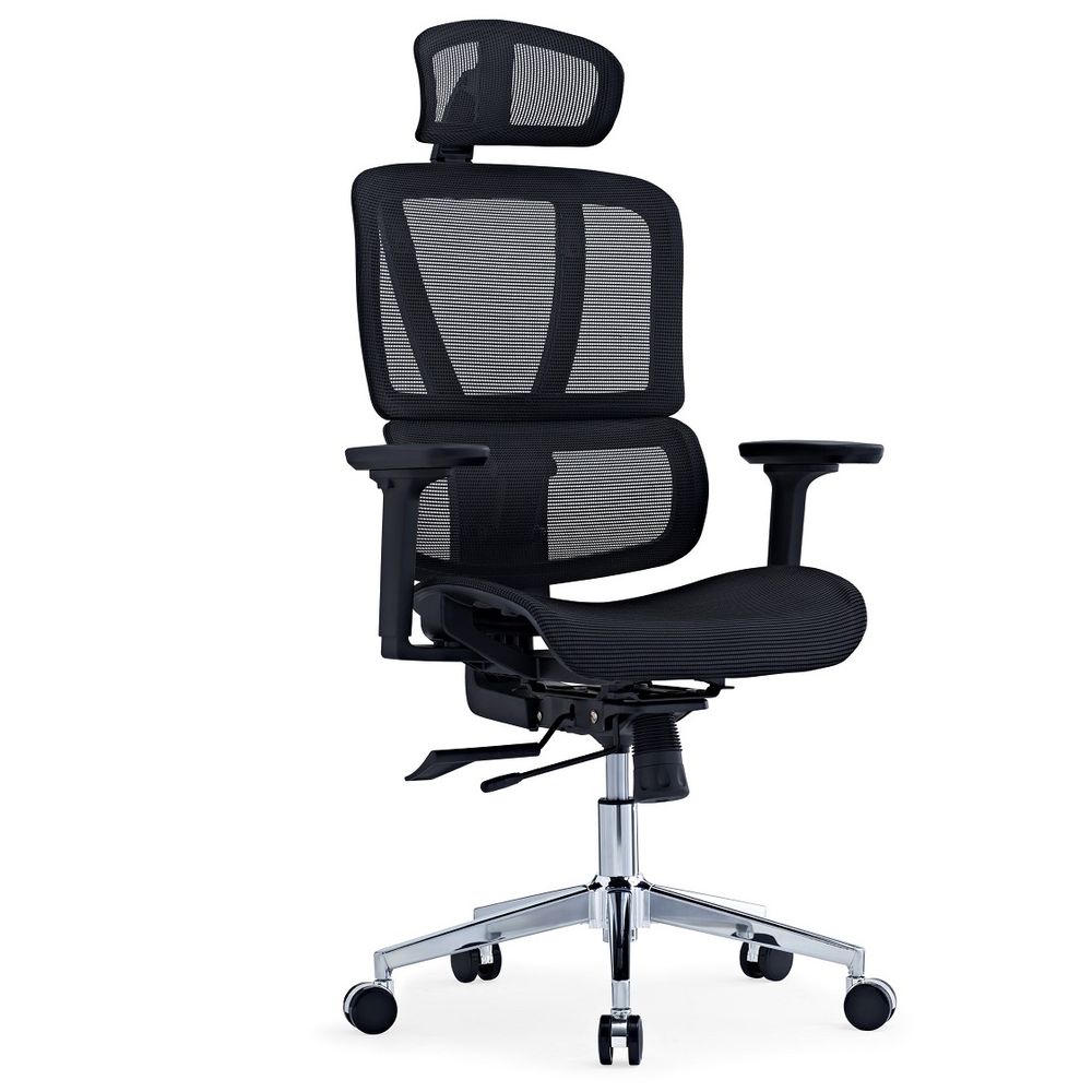 Ghế Công Thái Học SMA Lumbar (Lưng Lưới - Mâm Lưới - Black - Mới, Full box, Chính hãng)