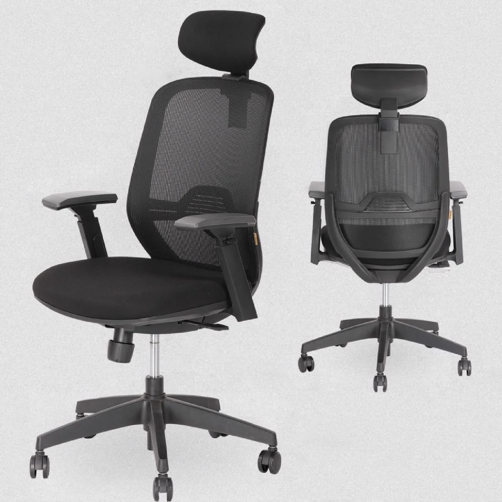Ghế văn phòng CTH Ergo T21 Pro (Khung Đen - Lưới Đen - Black - Mới, Full box, Chính hãng)