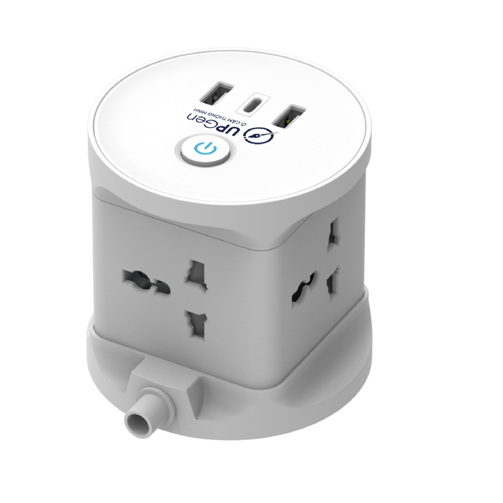 Ổ Cắm Điện UPGen T1 Pro (Output: 4 Ổ Cắm - 2 USB A - 1 USB C - Shell White - Mới, Full box, Chính hãng)