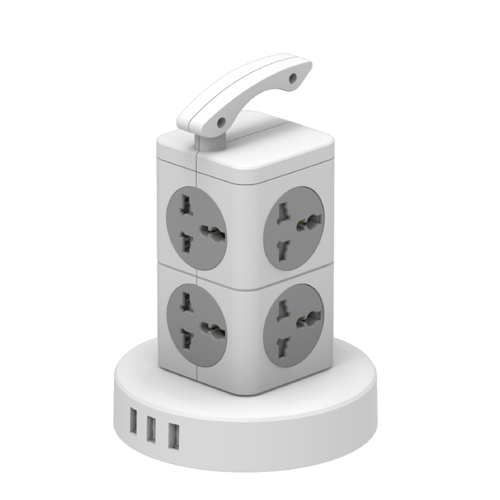 Ổ Cắm Điện UPGen Tower Pro (Output: 8 Ổ Cắm - 3 USB A - Shell White - Mới, Full box, Chính hãng)