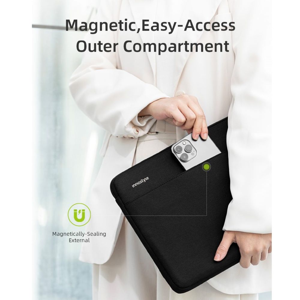 Túi Chống Sốc Laptop Innostyle OmniProtect Slim - S112 (Phù hợp 13-14 inch - Black - Mới, Full box, Chính hãng)