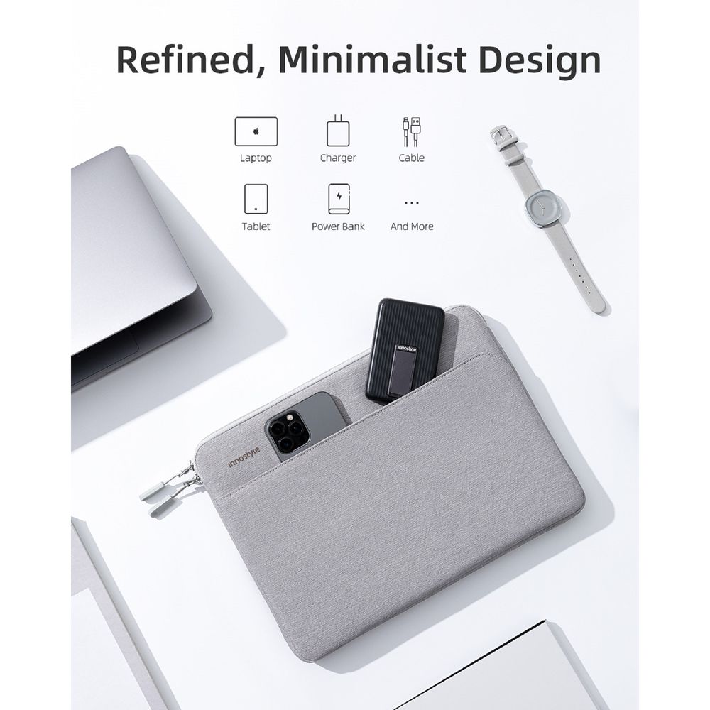 Túi Chống Sốc Laptop Innostyle OmniProtect Slim - S112 (Phù hợp 15-16 inch - Grey - Mới, Full box, Chính hãng)