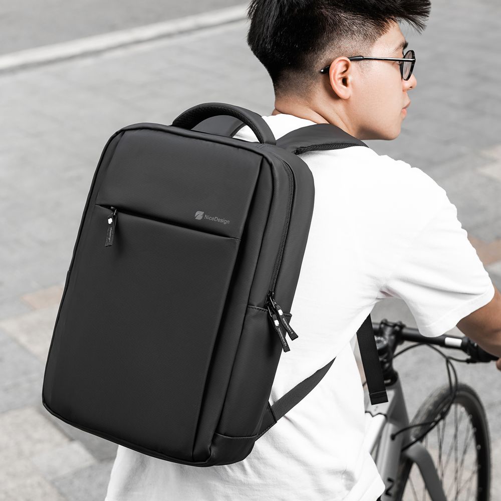 Balo Cao Cấp Element - By NiceDesign (Zipper Black - Black - Mới, Full box, Chính hãng) (NDBP23ELEM01)