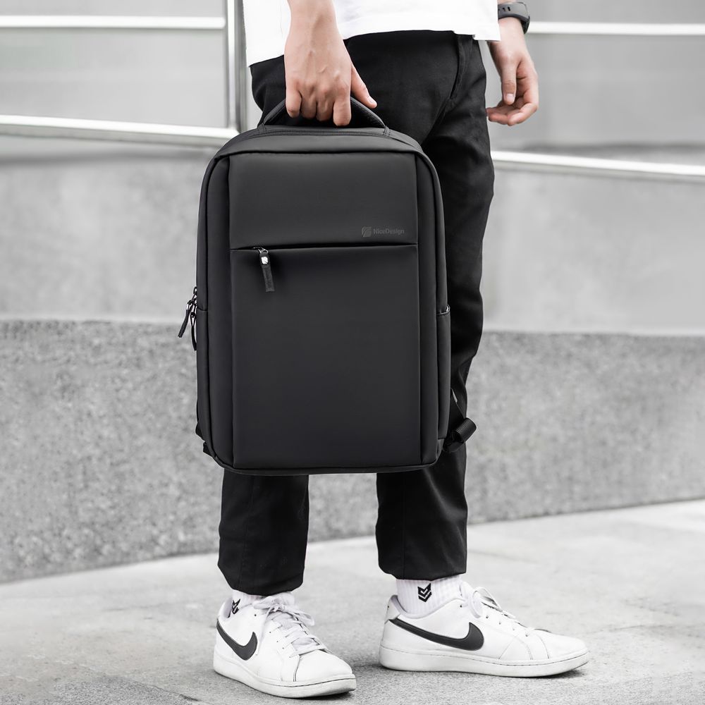 Balo Cao Cấp Element - By NiceDesign (Zipper Black - Black - Mới, Full box, Chính hãng) (NDBP23ELEM01)