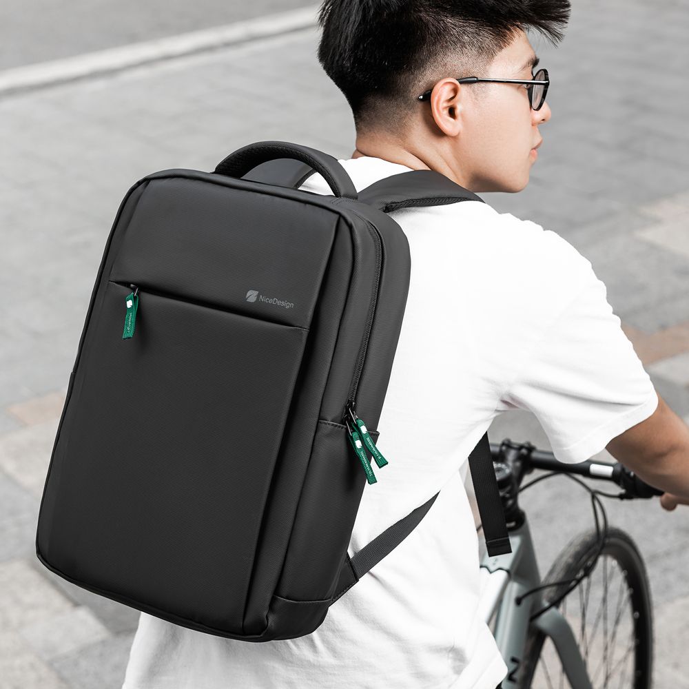 Balo Cao Cấp Element - By NiceDesign (Zipper Dark Green - Black - Mới, Full box, Chính hãng) (NDBP23ELEM04)