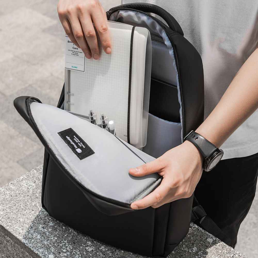 Balo Cao Cấp Element - By NiceDesign (Zipper Black - Black - Mới, Full box, Chính hãng) (NDBP23ELEM01)