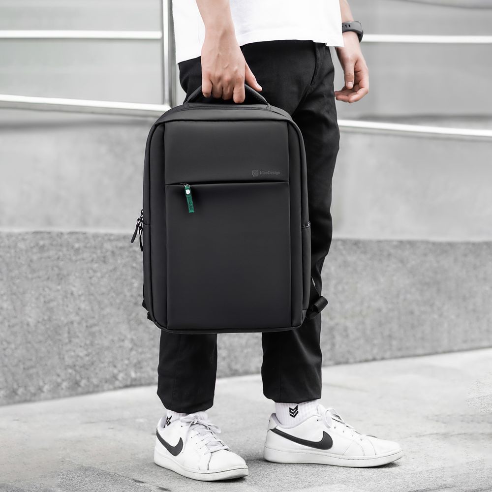 Balo Cao Cấp Element - By NiceDesign (Zipper Dark Green - Black - Mới, Full box, Chính hãng) (NDBP23ELEM04)