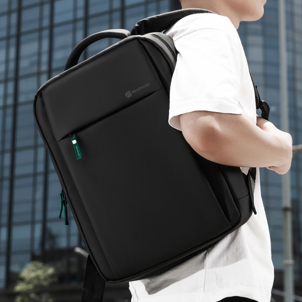 Balo Cao Cấp Element - By NiceDesign (Zipper Dark Green - Black - Mới, Full box, Chính hãng) (NDBP23ELEM04)