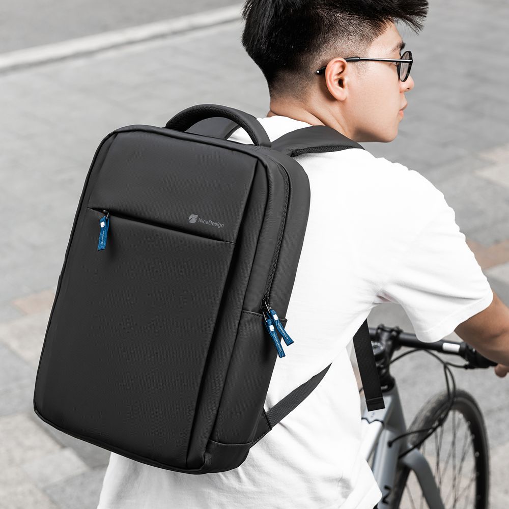 Balo Cao Cấp Element - By NiceDesign (Zipper Blue - Black - Mới, Full box, Chính hãng) (NDBP23ELEM02)