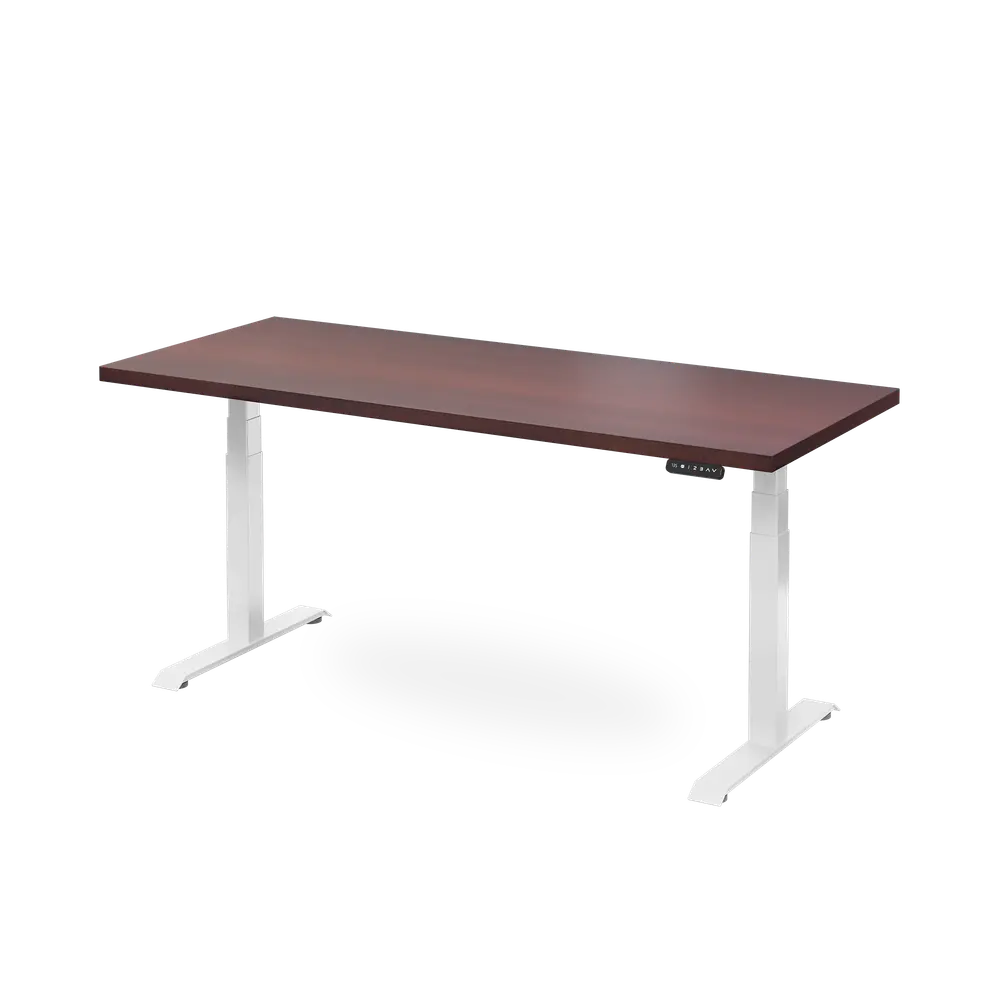 Bàn nâng hạ Cao Cấp FANSI - By NiceDesign (Cao Cấp) (Vân gỗ Óc Chó - 152.4x76.2x3.3cm - Khung vuông trắng - Outlet, Chính hãng) (NDSD23FANS02)