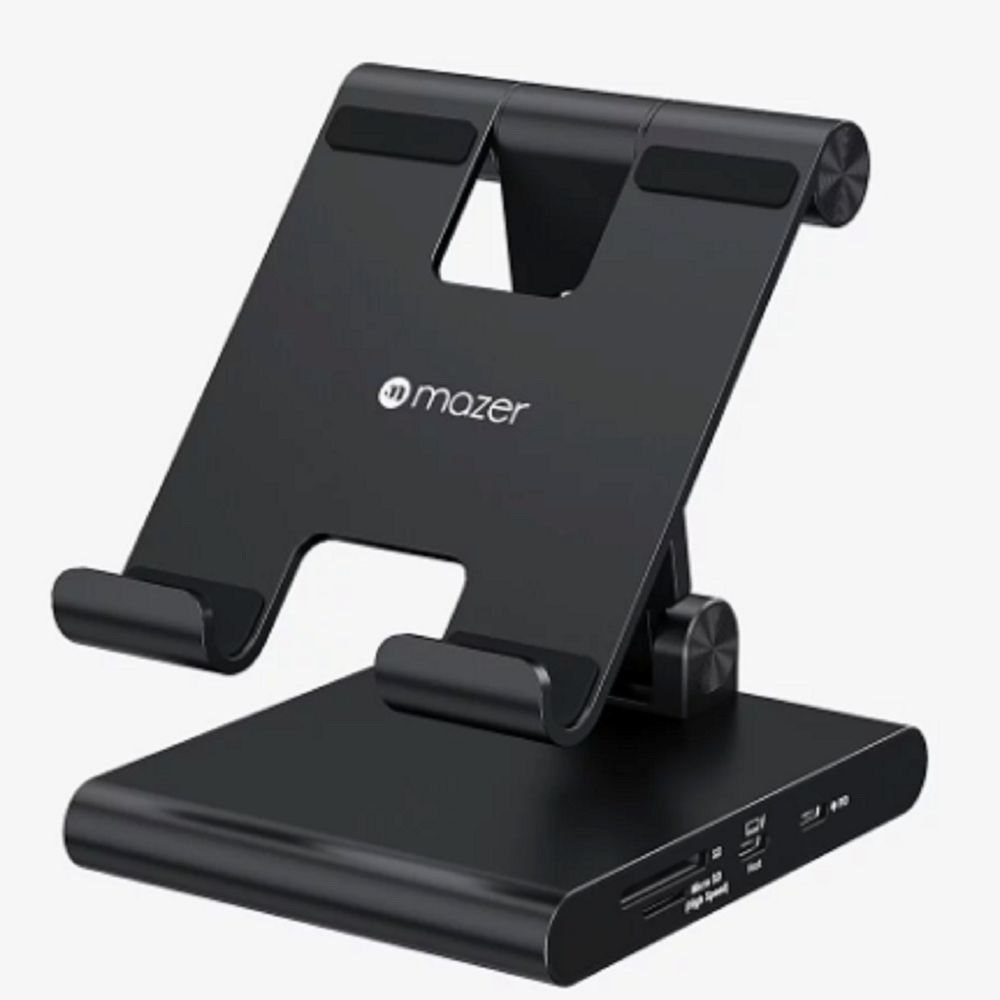 Cổng Chuyển Đổi Mazer Infinite Multimedia 8-in-1 USB-C & Tablet Stand (Black - Mới, Full box, Chính hãng)