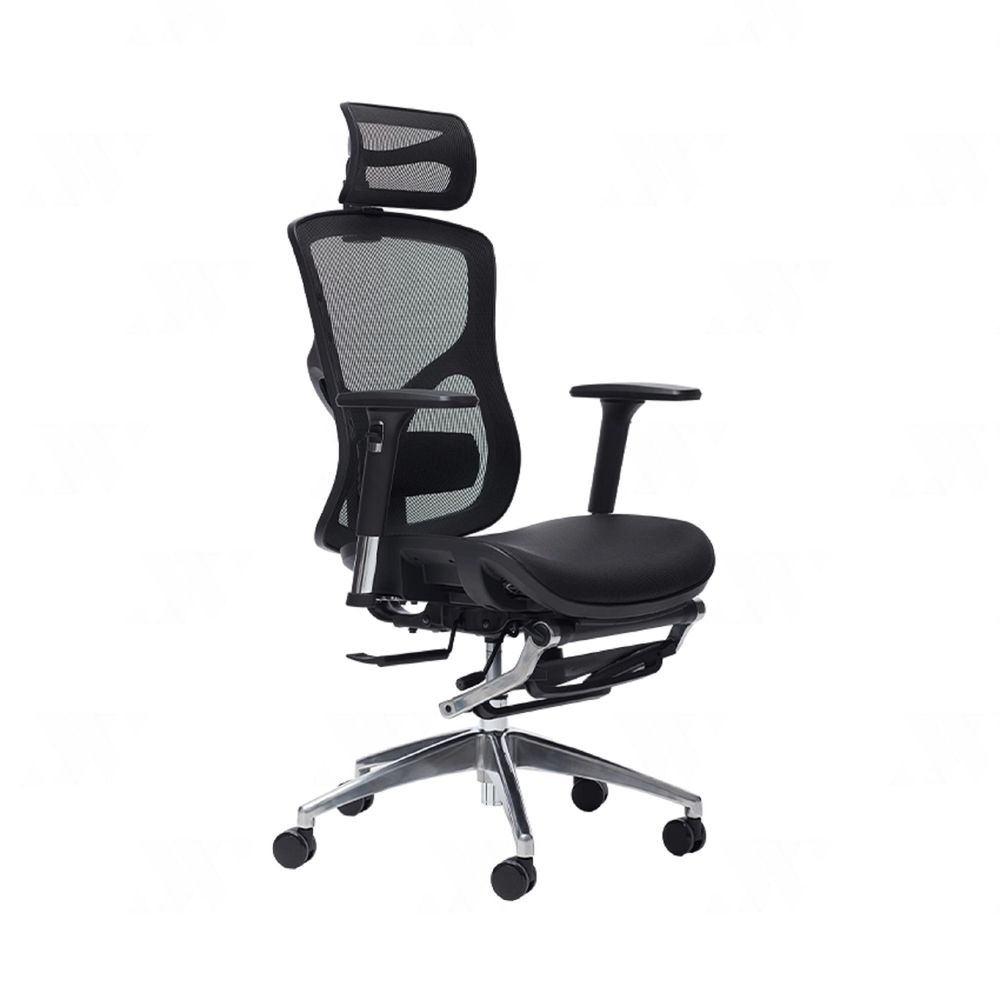 Ghế Công Thái Học Manson Vera (Lưới Wintex - Kê chân theo ghế - Black - Mới, Full box, Chính hãng)