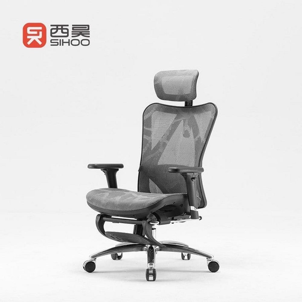 Ghế Công Thái Học Sihoo M57 (Có Kê Chân - Grey carbon - Mới, Full box, Nhập khẩu)