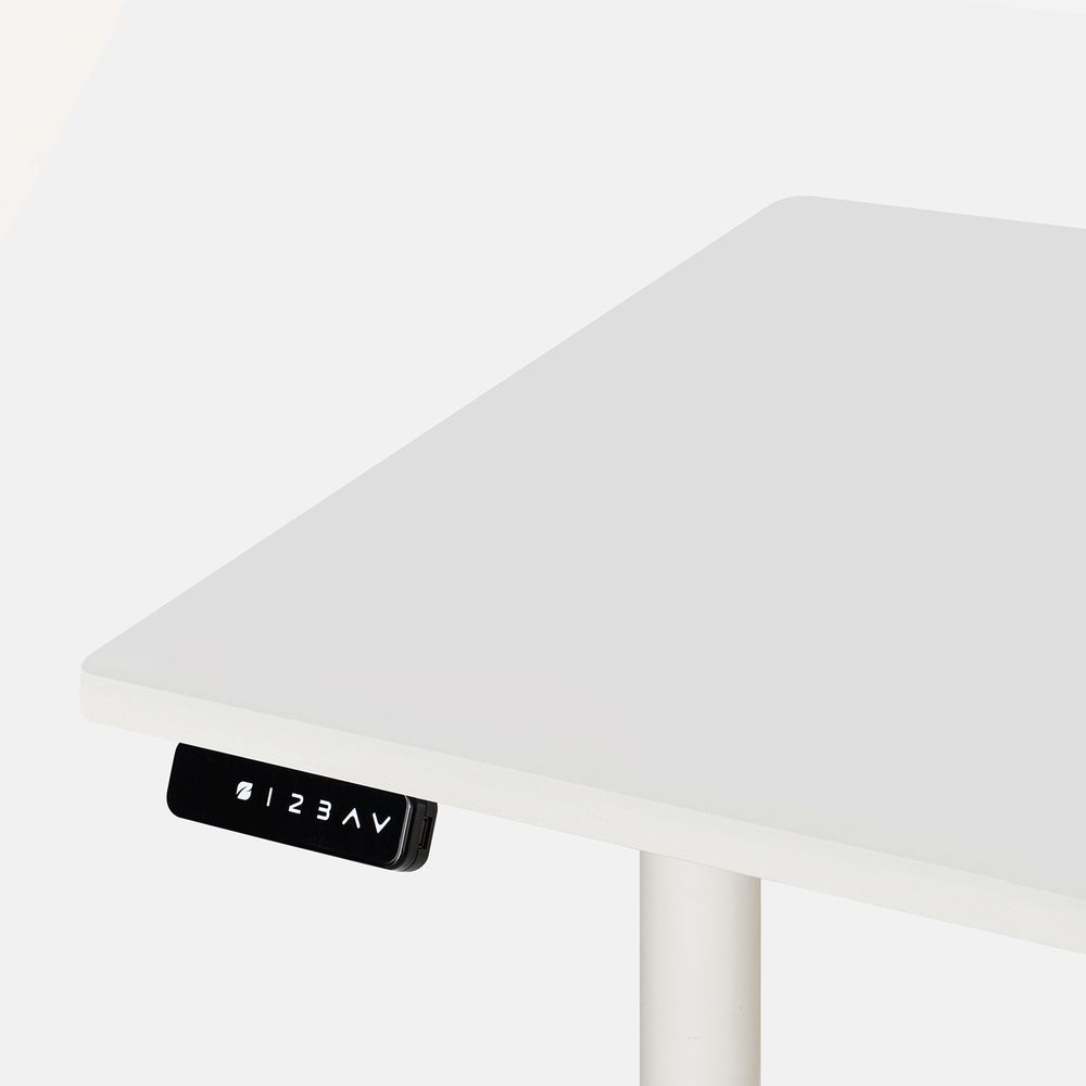 Bàn nâng hạ PULUONG - Oval - By NiceDesign (Cao Cấp) (Mặt bàn trắng - 152.4x76.2x2.5cm - Khung trắng - Mới, Full box, Chính hãng) (NDSD23PULU08)