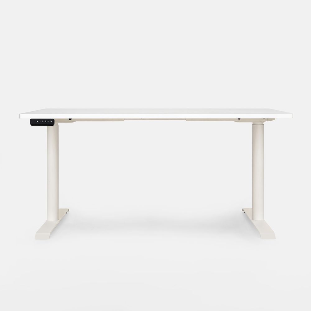 Bàn nâng hạ PULUONG - Oval - By NiceDesign (Cao Cấp) (Mặt bàn trắng - 152.4x76.2x2.5cm - Khung trắng - Mới, Full box, Chính hãng) (NDSD23PULU08)