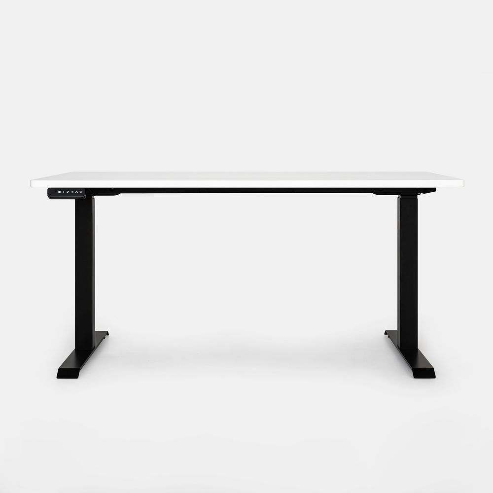 Bàn nâng hạ PULUONG - By NiceDesign (Cao Cấp) (Mặt bàn trắng - 152.4x76.2x2.5cm - Khung đen - Mới, Full box, Chính hãng) (NDSD23PULU03)