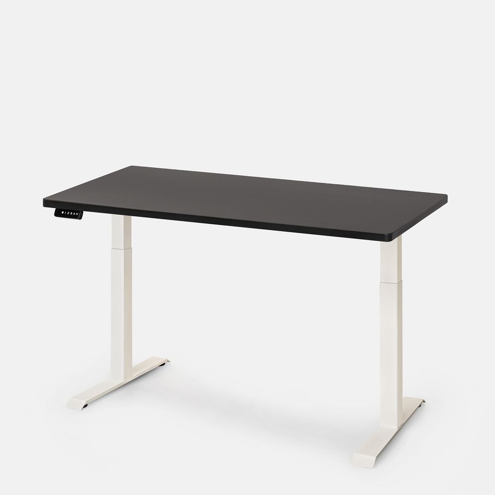 Bàn nâng hạ PULUONG - By NiceDesign (Cao Cấp) (Mặt bàn đen - 152.4x76.2x2.5cm - Khung trắng - Mới, Full box, Chính hãng) (NDSD23PULU02)
