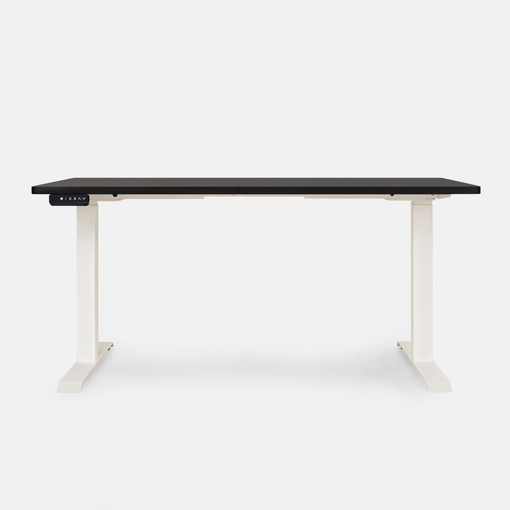 Bàn nâng hạ PULUONG - By NiceDesign (Cao Cấp) (Mặt bàn đen - 152.4x76.2x2.5cm - Khung trắng - Mới, Full box, Chính hãng) (NDSD23PULU02)
