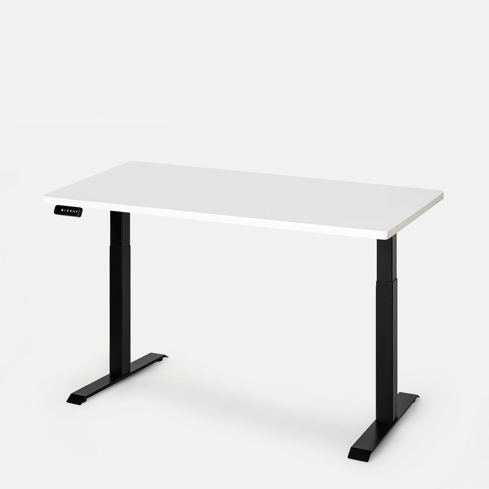 Bàn nâng hạ PULUONG - By NiceDesign (Cao Cấp) (Mặt bàn trắng - 152.4x76.2x2.5cm - Khung đen - Mới, Full box, Chính hãng) (NDSD23PULU03)