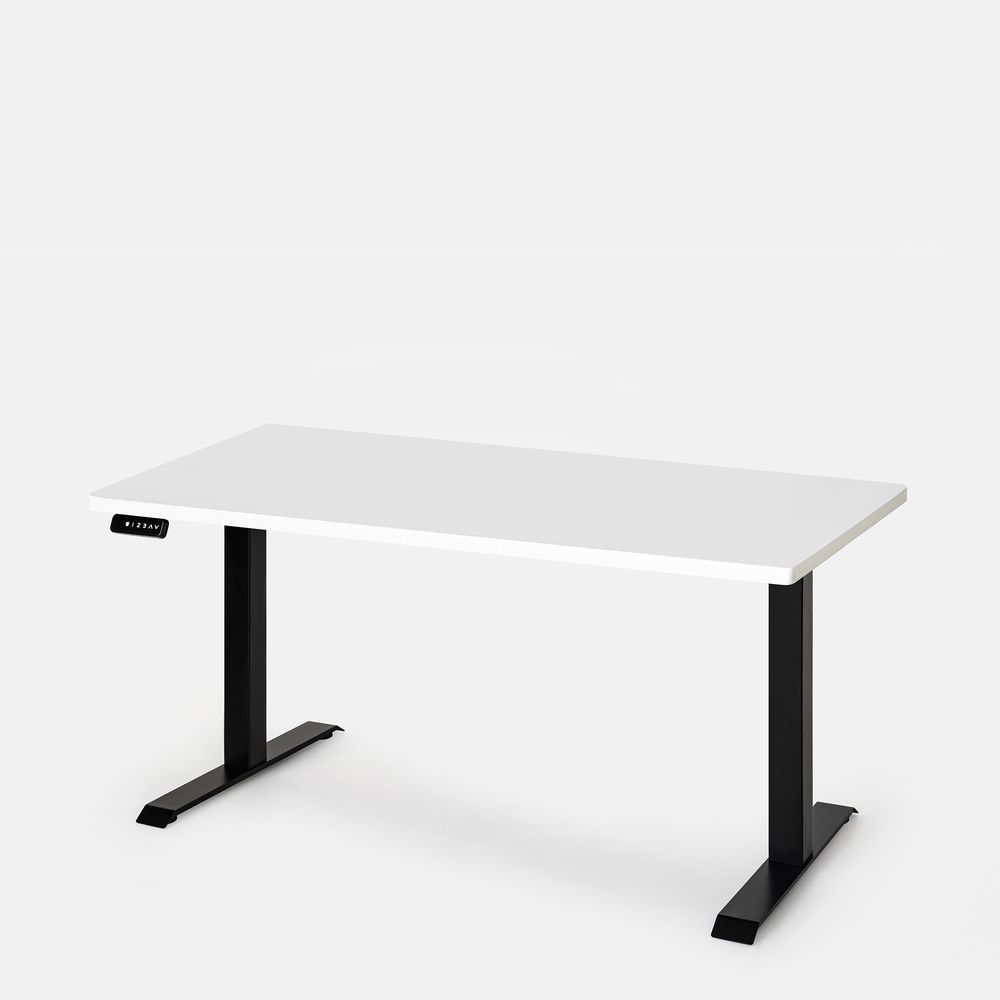 Bàn nâng hạ PULUONG - By NiceDesign (Cao Cấp) (Mặt bàn trắng - 152.4x76.2x2.5cm - Khung đen - Mới, Full box, Chính hãng) (NDSD23PULU03)