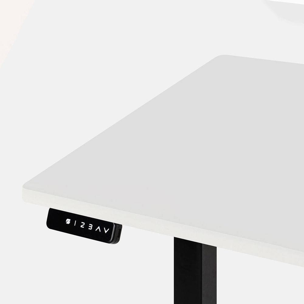 Bàn nâng hạ PULUONG - By NiceDesign (Cao Cấp) (Mặt bàn trắng - 152.4x76.2x2.5cm - Khung đen - Mới, Full box, Chính hãng) (NDSD23PULU03)