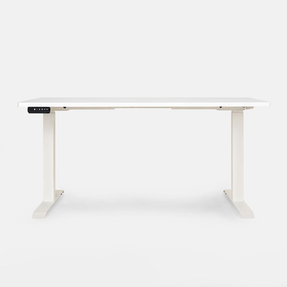 Bàn nâng hạ PULUONG - By NiceDesign (Cao Cấp) (Mặt bàn trắng - 152.4x76.2x2.5cm - Khung trắng - Mới, Full box, Chính hãng) (NDSD23PULU04)