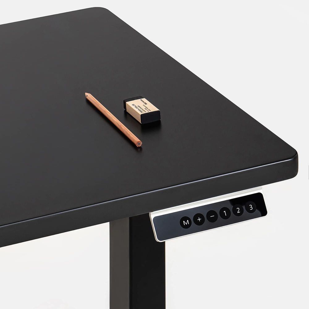 Bàn nâng hạ PUSILUNG - by NiceDesign (Cao Cấp) (Mặt bàn đen - 120x60x2.5cm - Matte Black - Mới, Full box, Chính hãng) (NDSD23PUSI01)