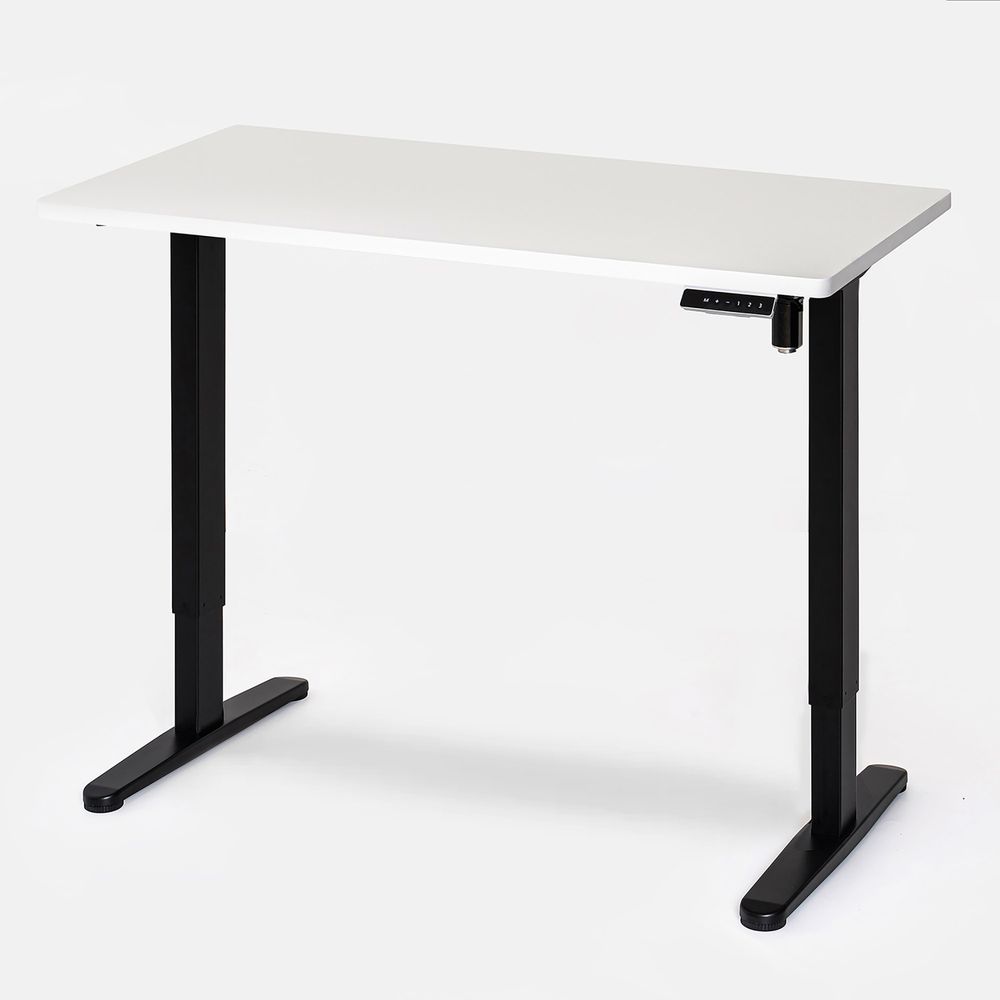Bàn nâng hạ PUSILUNG - by NiceDesign (Cao Cấp) (Mặt bàn trắng - 120x60x2.5cm - Matte Black - Mới, Full box, Chính hãng) (NDSD23PUSI04)