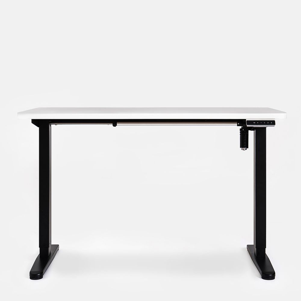 Bàn nâng hạ PUSILUNG - by NiceDesign (Cao Cấp) (Mặt bàn trắng - 120x60x2.5cm - Matte Black - Mới, Full box, Chính hãng) (NDSD23PUSI04)