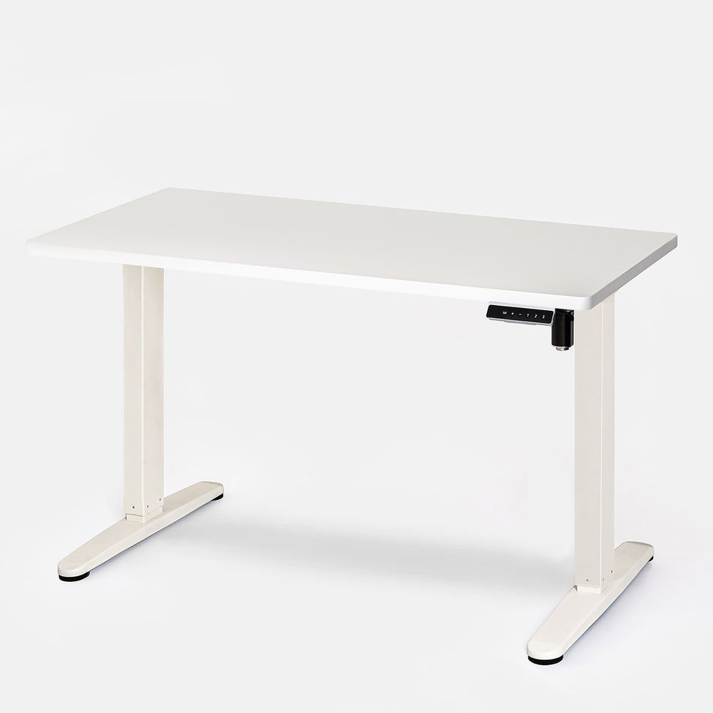 Bàn nâng hạ PUSILUNG - by NiceDesign (Cao Cấp) (Mặt bàn trắng - 120x60x2.5cm - Seashell White - Mới, Full box, Chính hãng) (NDSD23PUSI05)