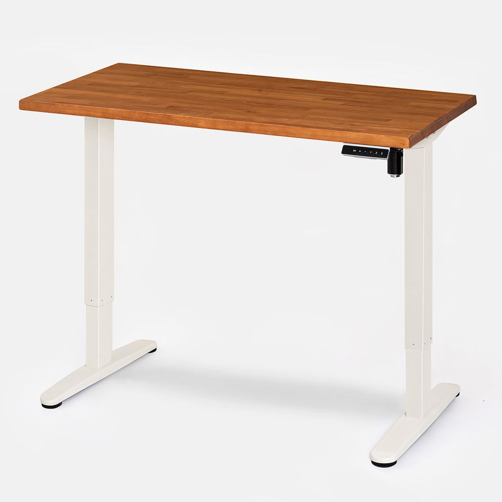 Bàn nâng hạ Taxua Edge - By NiceDesign (Cao Cấp) (Màu Nâu - Khung trắng - Mới, Full box, Chính hãng) (NDSD23TAXU05)
