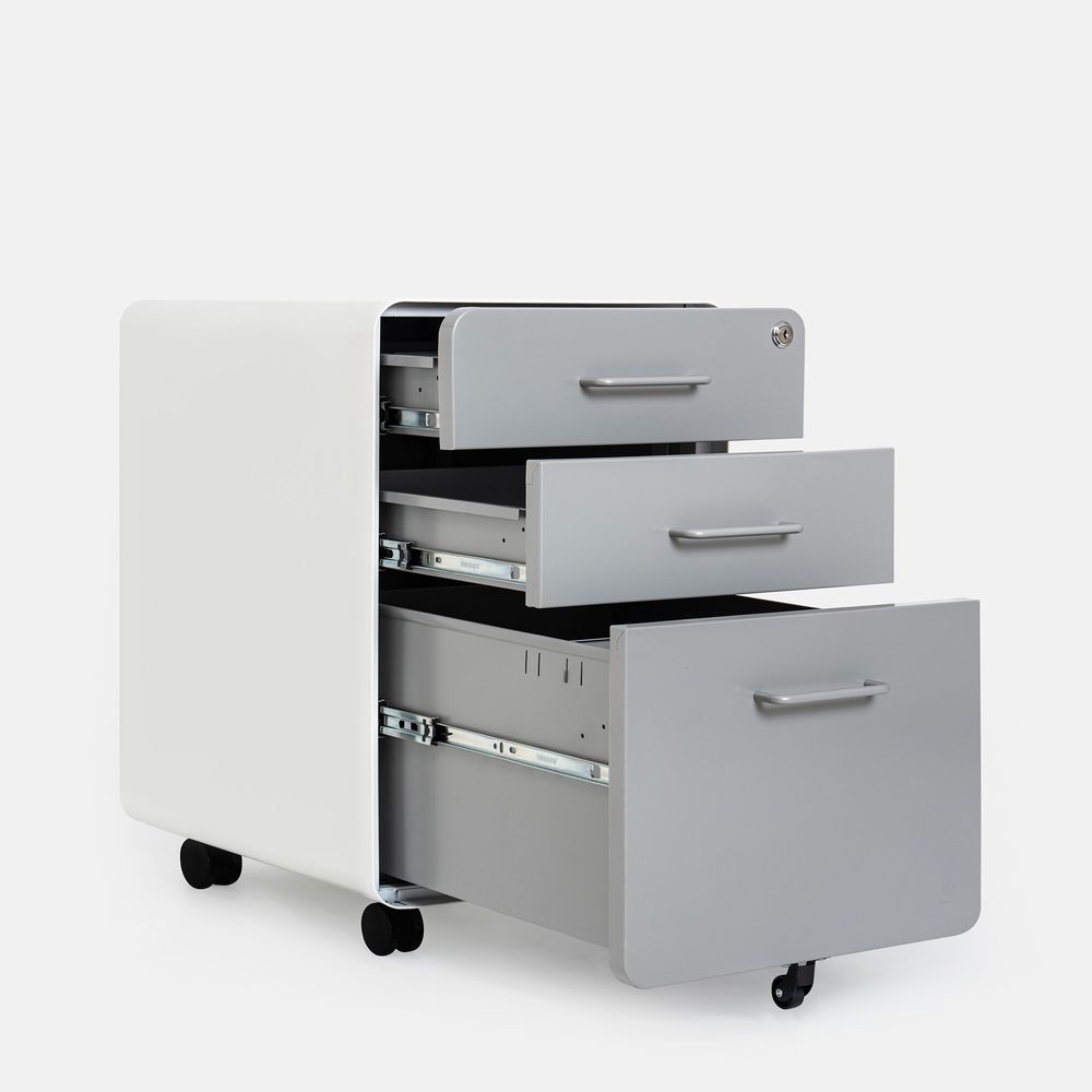 Hộc tủ tài liệu 3 ngăn The Leaf Plus (3 Ngăn - Grey - White - Mới, Full box, Chính hãng) (NDFC23LEAF10)