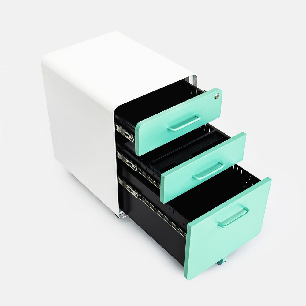 Hộc tủ tài liệu 3 ngăn The Leaf Plus (3 Ngăn - Contour Black - Mới, Full box, Chính hãng) (NDFC23LEAF06)