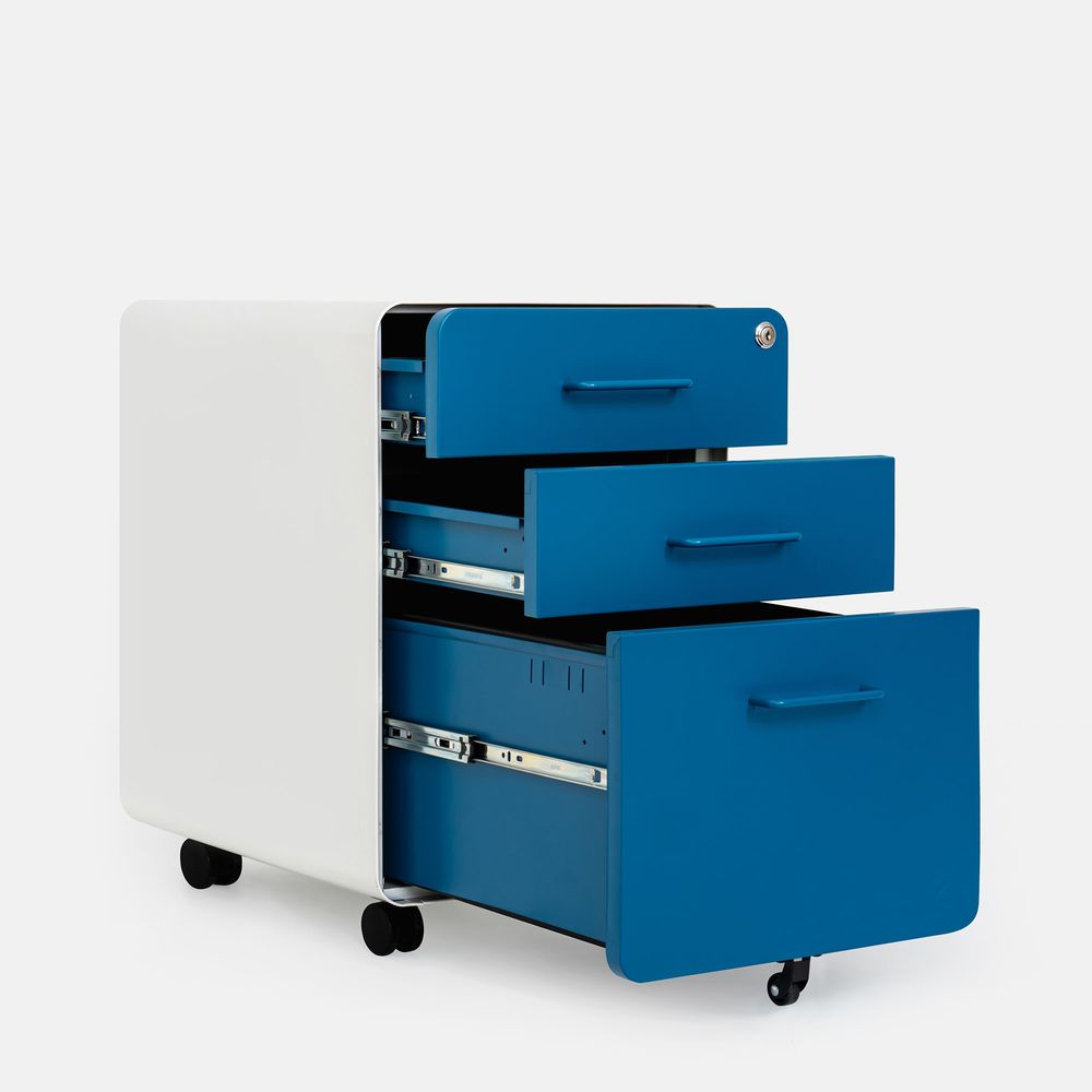 Hộc tủ tài liệu 3 ngăn The Leaf Plus (3 Ngăn - Blue - White - Mới, Full box, Chính hãng) (NDFC23LEAF04)
