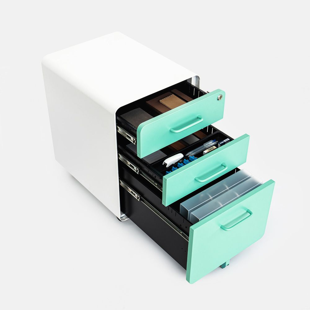 Hộc tủ tài liệu 3 ngăn The Leaf Plus (3 Ngăn - Contour Black - Mới, Full box, Chính hãng) (NDFC23LEAF06)