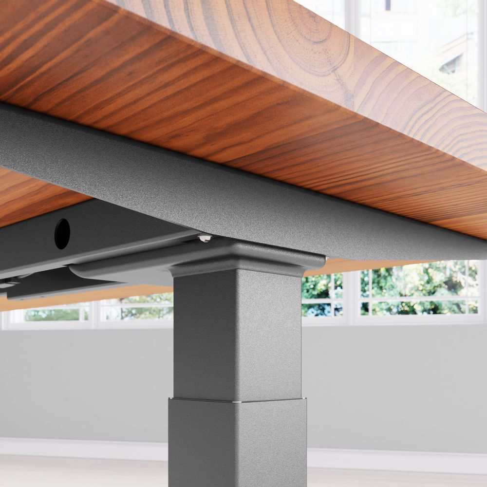 Bàn nâng hạ Cao Cấp LANGBIANG - Square - By NiceDesign (Cao Cấp) (Màu gỗ sáng - 152.4x76.2x3.3cm - Khung đen - Mới, Full box, Chính hãng) (NDSD23LABI07)