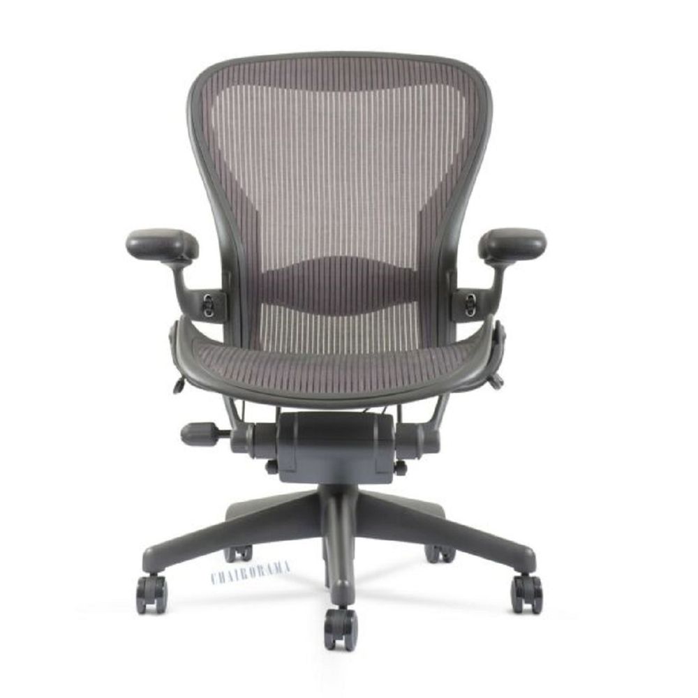 Ghế Công Thái Học Herman Miller Aeron (Size B - Chân nhựa - Grey carbon - Mới, Full box, Nhập khẩu)