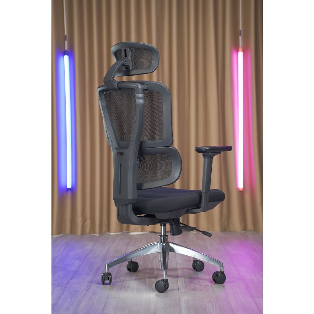 Ghế Công Thái Học SMA Lumbar (Lưng Lưới - Mâm Lưới - Black - Mới, Full box, Chính hãng)