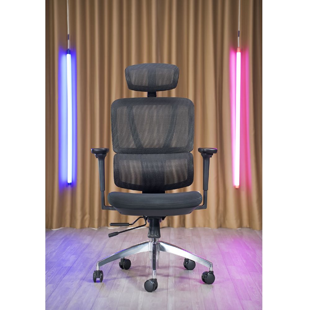 Ghế Công Thái Học SMA Lumbar (Lưng Lưới - Mâm Lưới - Black - Mới, Full box, Chính hãng)