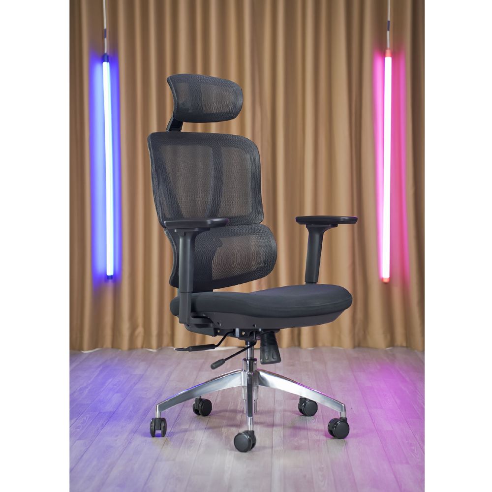 Ghế Công Thái Học SMA Lumbar (Lưng Lưới - Mâm Lưới - Black - Mới, Full box, Chính hãng)