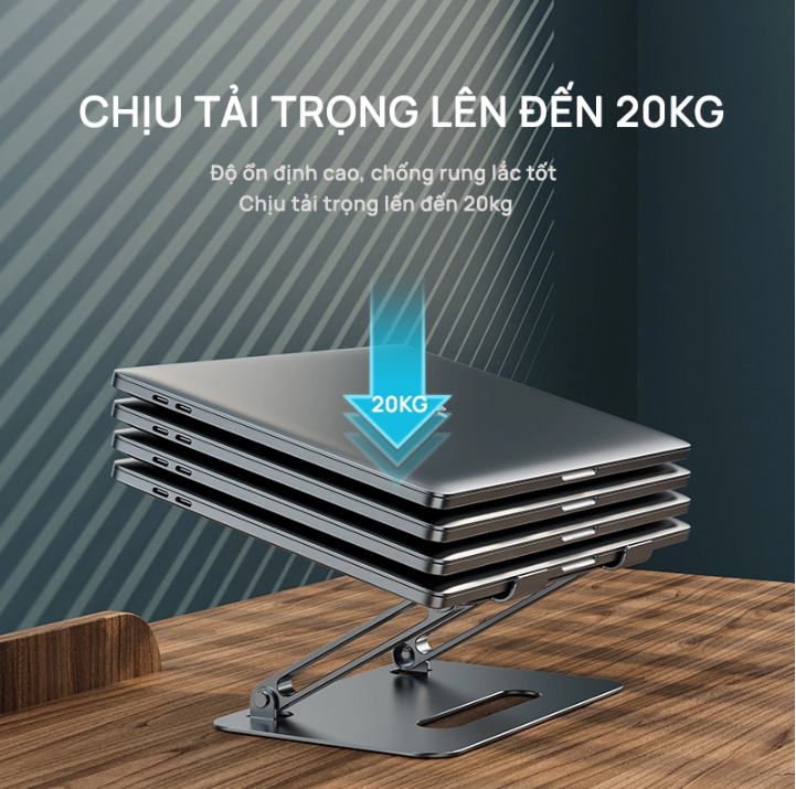 Giá đỡ laptop HyperWork L1 (Xám - Mới, Full box, Chính hãng)
