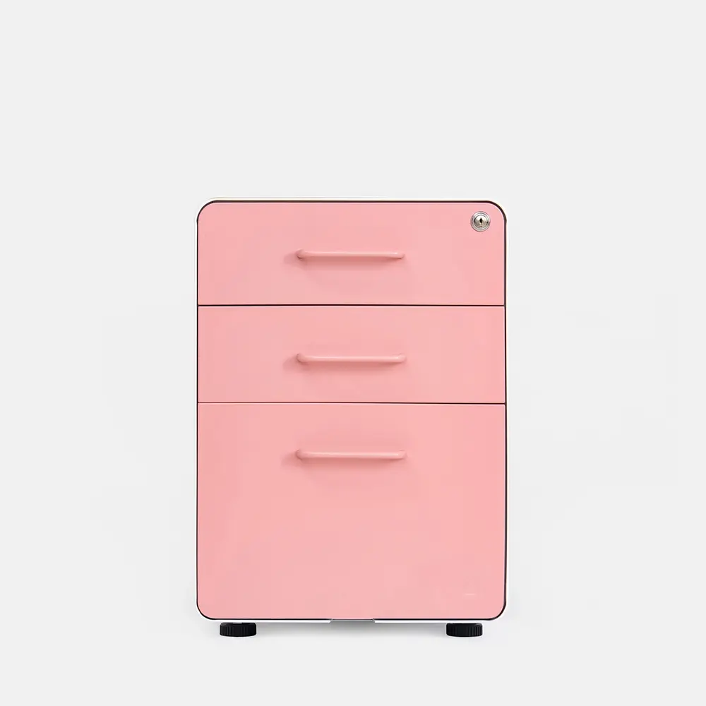 Hộc tủ tài liệu The Leaf - Outlet (3 ngăn - Pink - White - Outlet, Chính hãng) (TheleafOL02)