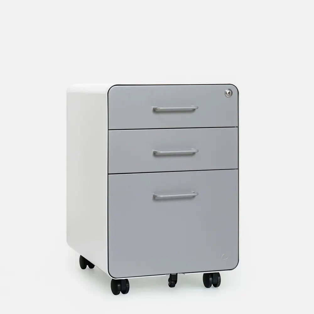 Hộc tủ tài liệu The Leaf - Outlet (3 ngăn - Grey - White - Outlet, Chính hãng) (TheleafOL09)